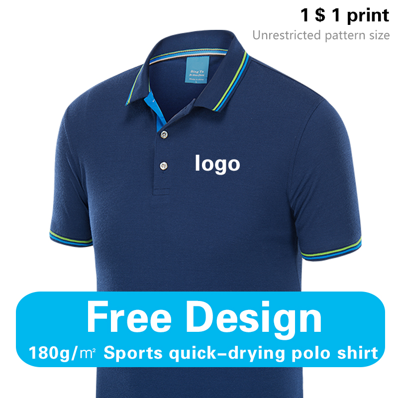 Embroidery Men Shirt - Letnia tania personalizacja logo z krótkim
