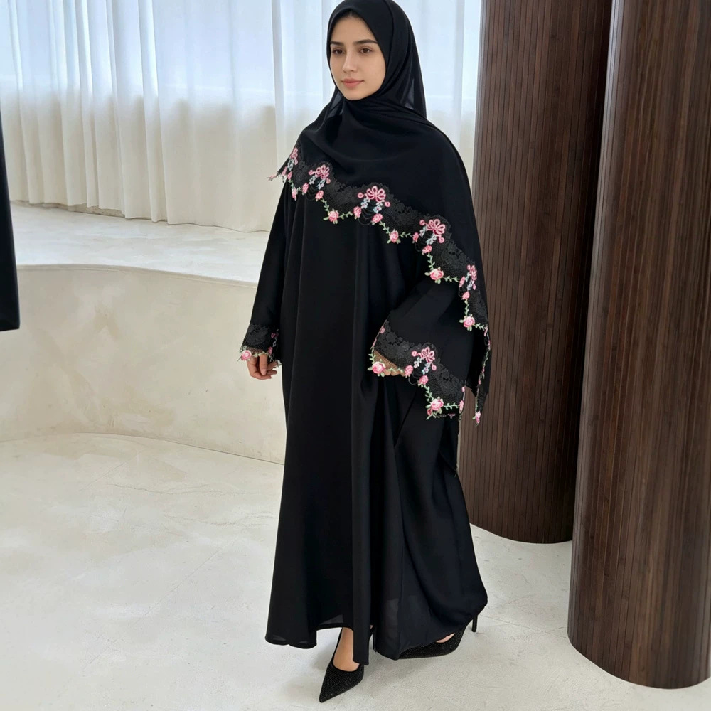 Embroidery Arabic - Sukienki Eid Damskie Muzułmańskie Abaje Sukienki