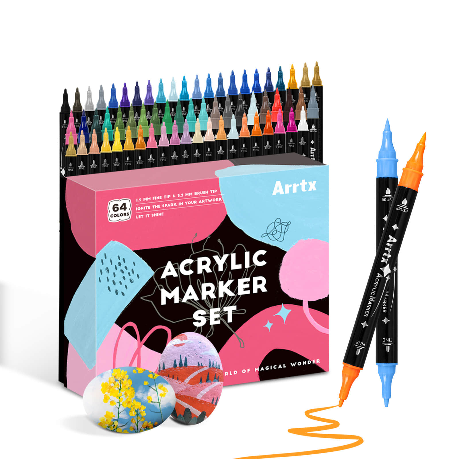 Copic Marker Classic - Arrtx 64 kolory pisaków akrylowych, pędzli