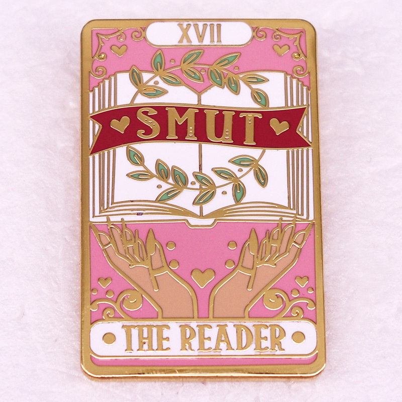 Embroidery Wallet - SMUT czytelnik książki emalia Pin różowa