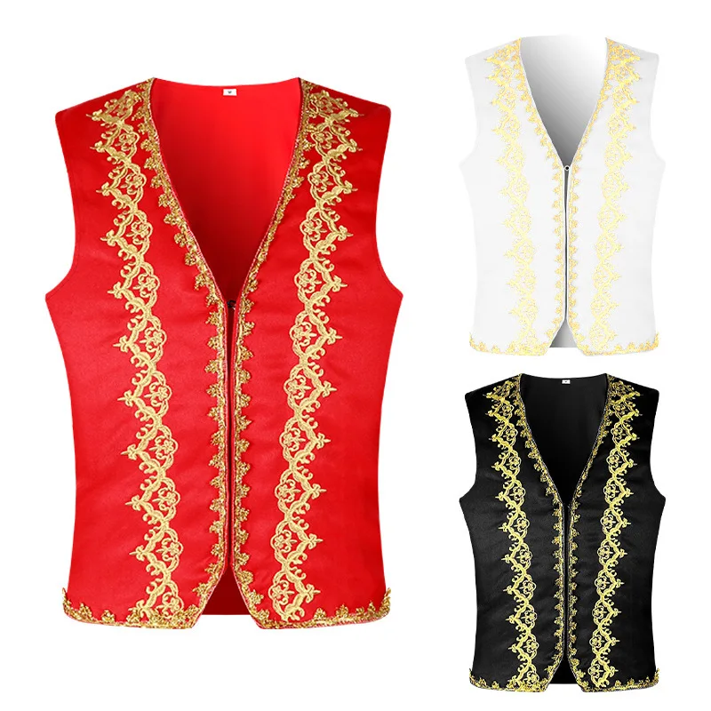 Embroidery Gold - Męska kamizelka w stylu barokowym z