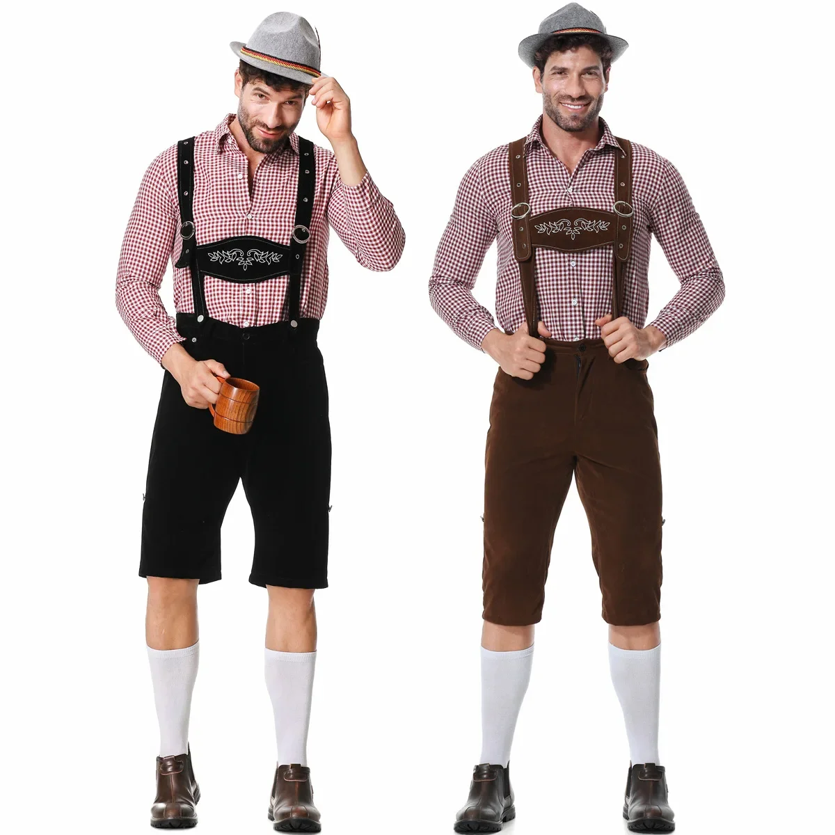 Embroidery Men Shirt - Niemcy Monachium Tradycyjny Oktoberfest Karnawał Odzież