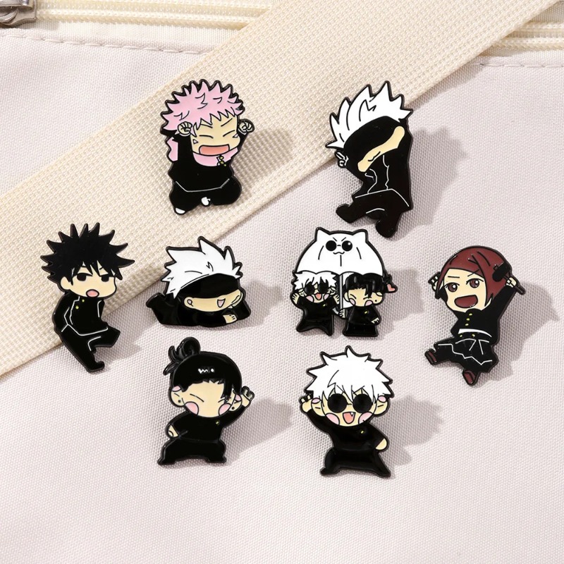 Embroidery Reddit - 8 szt. emaliowanych przypinek anime Itadori