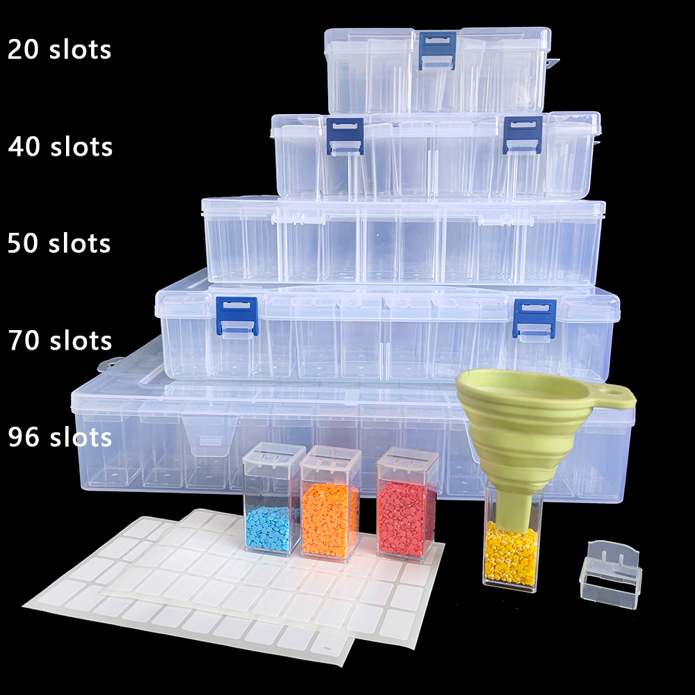 Embroidery Painting - Kwadratowe plastikowe pudełko do przechowywania diamentów