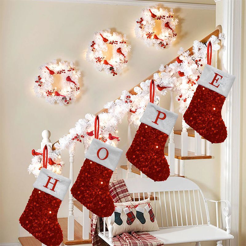 Czerwona cekinowa skarpeta świ – Embroidery Xmas Ornaments recenzja i cena
