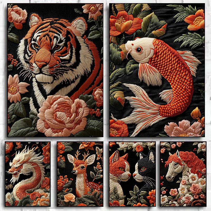1 szt. Plakat w stylu haftu z  – Embroidery Painting recenzja i cena