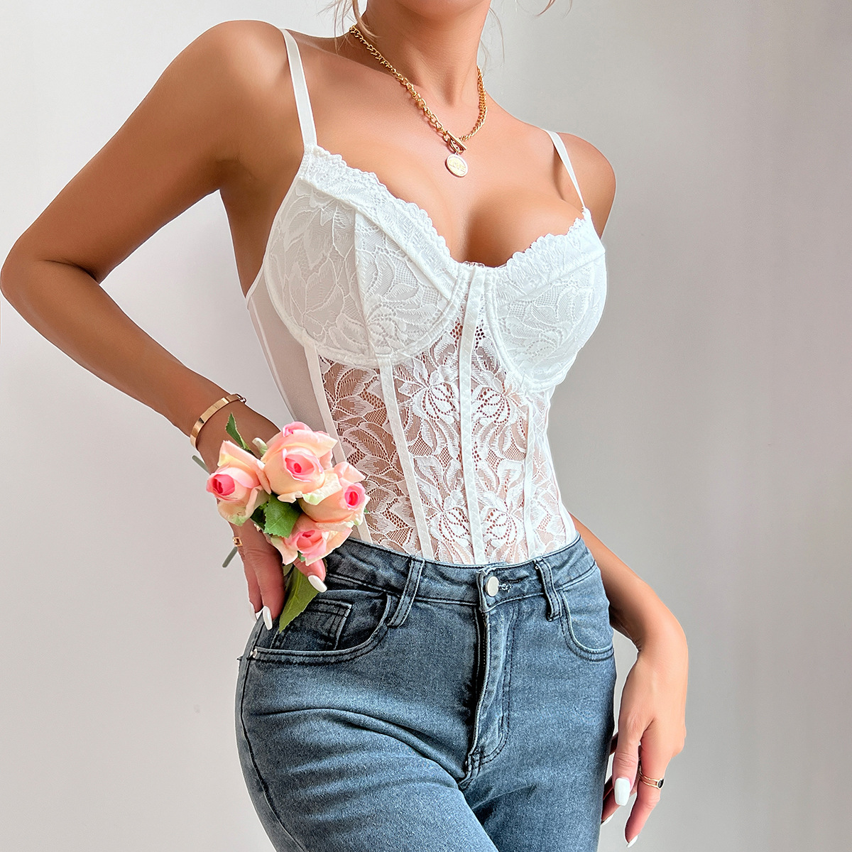2024 Summer Hot Sexy Lace Slim – Embroidery Underlay recenzja i cena
