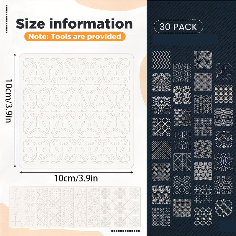 30 szt. Szablonów do haftu DIY – Embroidery Quilting recenzja i cena