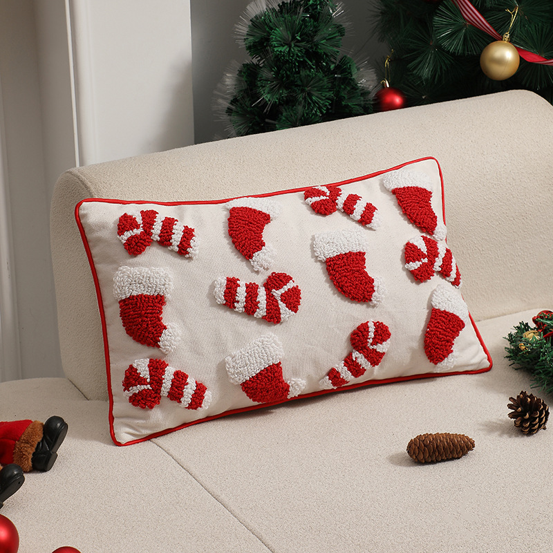 Czerwona świąteczna poszewka n – Embroidery Xmas Ornaments recenzja i cena