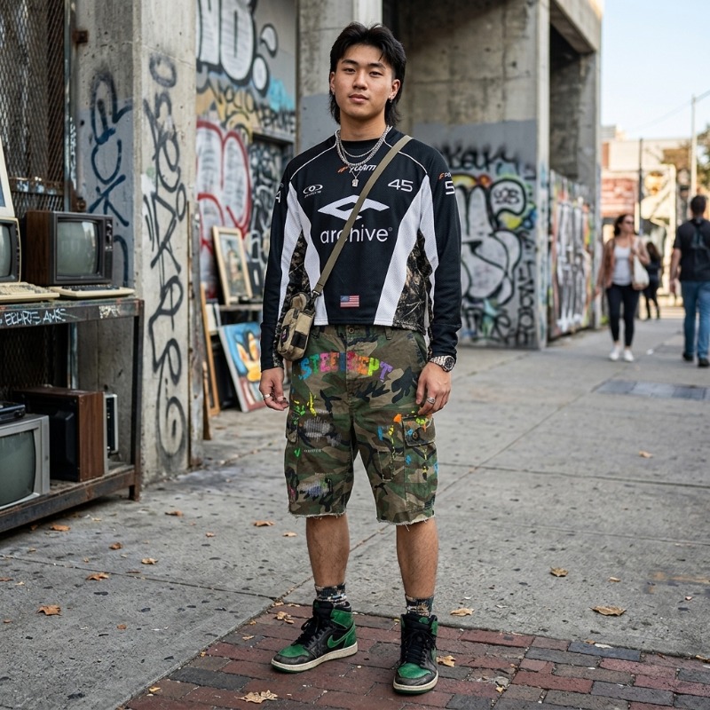 Hip Hop Y2K Streetwear Męski Z – Embroidery Men Shirt recenzja i cena